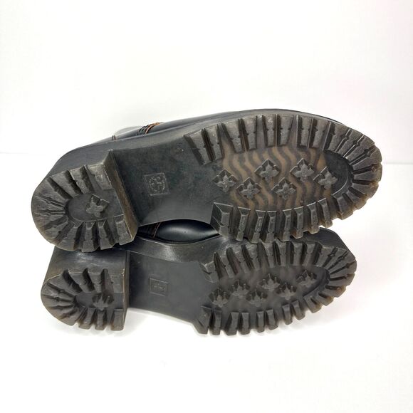 Doc Dr. Martens Leona Womens UK 6 US 8 Platform Boots Black Leather Combat Heel - Picture 5 of 11